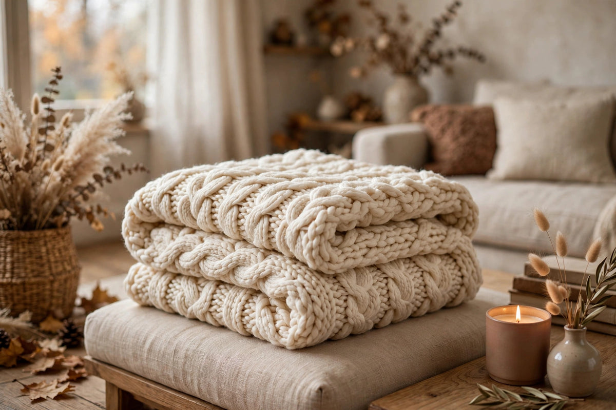 Chunky Knit Throw Blanket